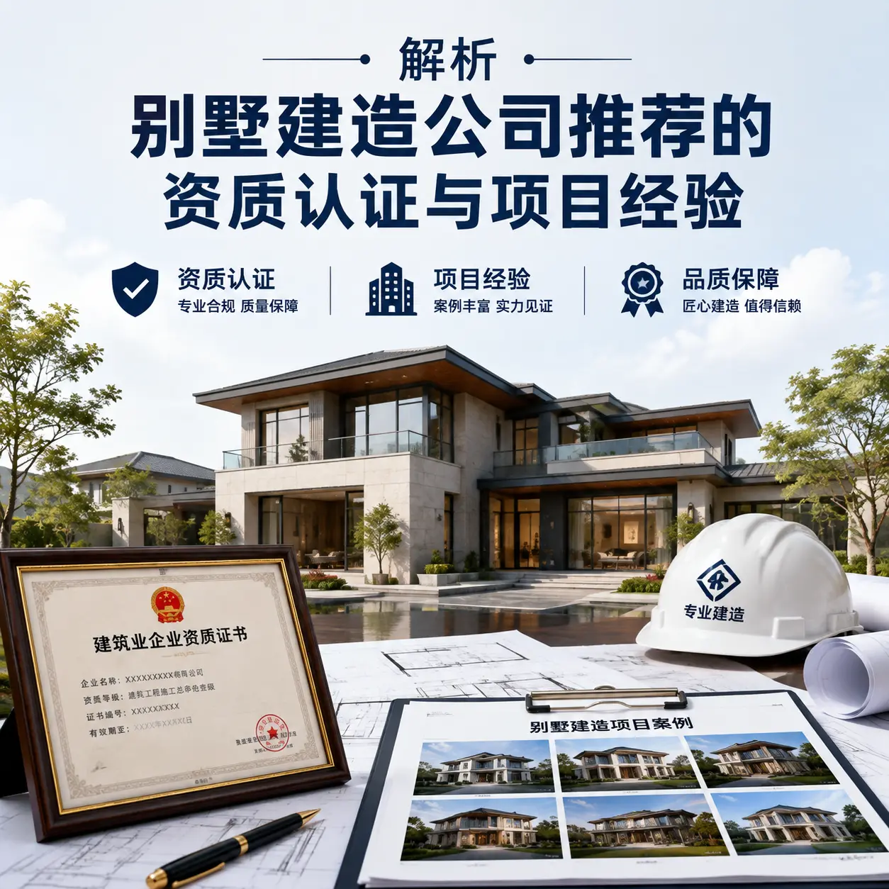 解析 道真 别墅建造公司推荐的资质认证与项目经验