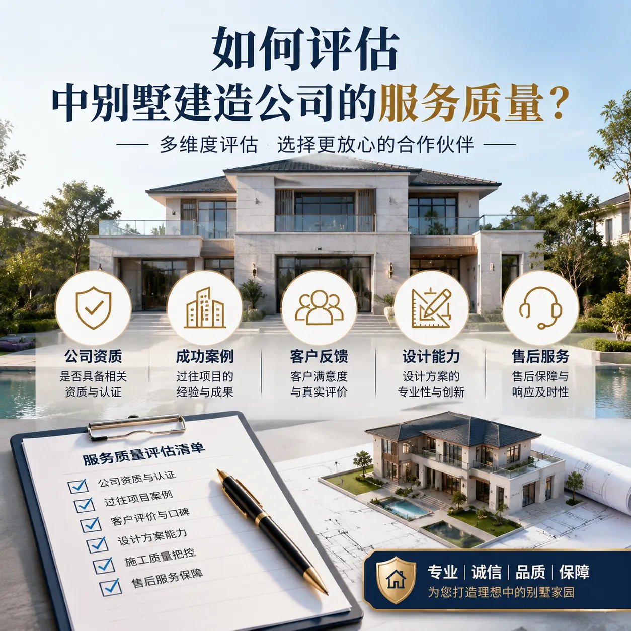 如何评估 道真 中别墅建造公司的服务质量?