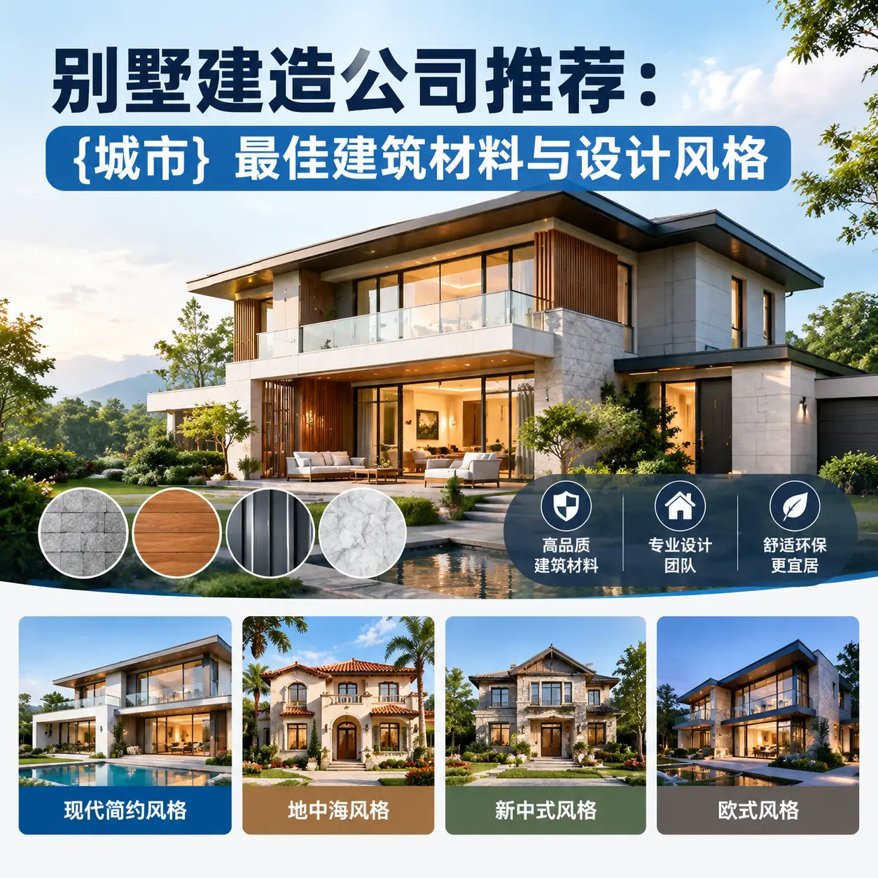 别墅建造公司推荐： 道真 最佳建筑材料与设计风格